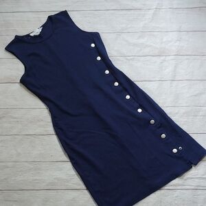 Elegant Navy Blue Sleeveless Dress